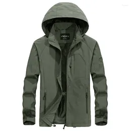 Men's Jackets Autumn Charge Quick Dry Large Casual Outdoor Sports Jacket Simple And Versatile Detachable Hat