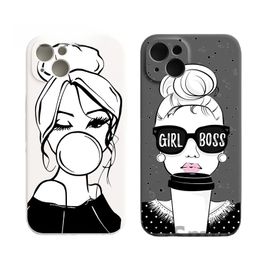 European and American sunglasses girl iPhone 1514/13/promax phone case 11 silicone 12 frosted xs/S24/S23 phone back cover
