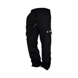 Men's Pants Jogging Men Casual Trousers Breathable Sport With Drawstring Waist For Gym Training Loose Fit Solid