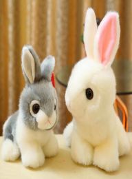 simulation Rabbit stuffed animals fluffy soft High quality Grey white Bunny life like style plush animal toy gift for baby girl4317192