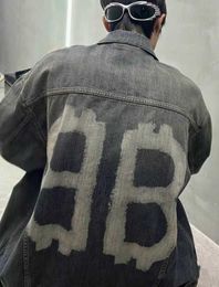 Designer High Edition Luxury Fashion Paris B Home Double B Painted Letters Internet Red Same Style Versatile Loose denim jacket for men and womenI7KJ