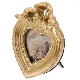 Frames European Heart-shaped Resin Po Frame Table Hanging Wall Wedding Ornaments Desk Picture Style Retro