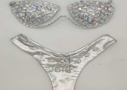 2021 venus vacation sexy women bikini set rhinestone diamond swimwear bling stones summer bathing suit swimsuit biquini2103341