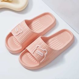 Slippers Women MenS Indoor Bath Thick Platform Non-Slip Home Summer Cat Cartoon Flip Flops Beach Sandals Ladies Shoes0128DN H240322