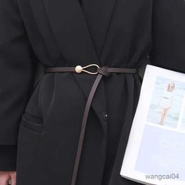 Belts Thin waistband womens decorative coat suit fashionable and versatile black dress shirt sweater waist cinching small belt