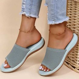 Slippers Sandals Women Elastic Force Summer Shoes Flat Casual Indoor Outdoor Slipper For Beach Zapatos MujerBJ4Z H240321