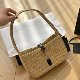 luxury New straw woven underarm bag Womens Crossbody Bag Ladies Shoulder new underarm bag features a simple appearance and a beautiful brand logo with a premium