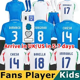 Euro Cup 2024 italy soccer jersey Euro Cup soccer jerseys Player version maglie da calcio TOTTI VERRATTI Italia24 25 football Shirts Men set kids kit uniform