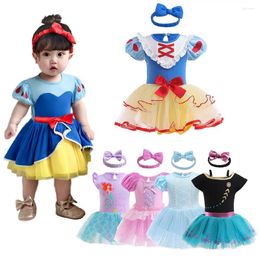 Girl Dresses Baby Romper TUTU Dress With Headband Belle Alice Snow Princess Clothes Size 3-18M Cute Design Quality