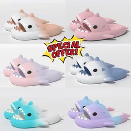 Popular shoes sandal Summer Shark Slippers Shark Slides Thick Soled Shoes Kids flat sandals Gradient Flip Flops GAI low price