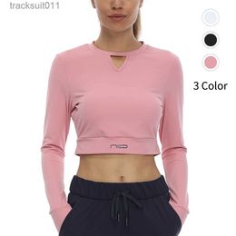 Active Sets Long sleeved cut top yoga top sportswear gym exercise short sleeved shirt padding push up exercise bra exercise topC24320