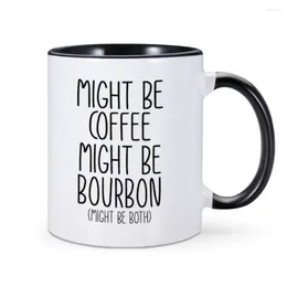 Mugs Funny Coffee Bourbon Mug 11 Oz Ceramics Lover Gift Home Office Cup Drinkware Perfect Birthday For Friend Coworker