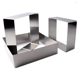 Baking Moulds Set Of 3 Cake Moulds Rings Square Mousse Mould Stainless Steel Ring Non-Stick Dessert Pastry Mould Tool