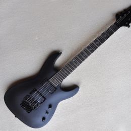 Pegs Matte Black 6 Strings Electric Guitar with Black Hardware,rosewood Fretboard,provide Customized Service