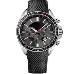 Men's Wrist Watch 1513087 Driver Sport Mens Black Leather Strap Chronograph Watch292c