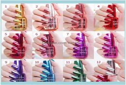 crackle nail polish Salon Health Beauty Sier Mirror Effect Metallic Metal Shinning Art Varnish Diy Beauty Decorations9828160