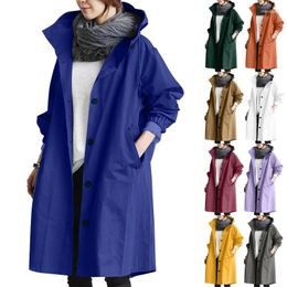 Women's Trench Coats Autumn Casual Coat Ladies In The Long 2024 Style Of Temperament Waist Sleeve