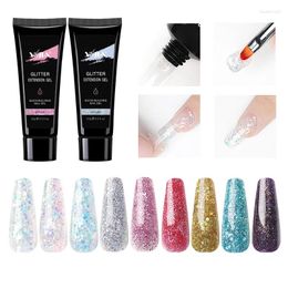Nail Gel 15ml Quick Building Extension Acrylic White Clear UV Builder Painless Glitter Art Sequin Polish TSLM1