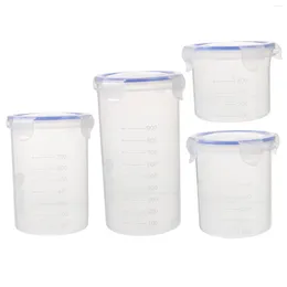 Storage Bottles 4 Pcs Crisper Set Kitchen Jars Containers With Lids Milk Powder Candy Refrigerator Rice Pp Airtight Sugar