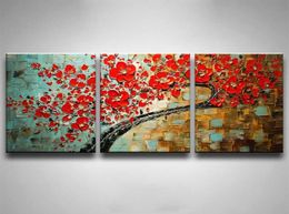 Stretched Frame Ready To Hang 100HandPainted Abstract Tree Landscape Modern Knife Oil Painting 3pcs set Home Decor 002298S4505452