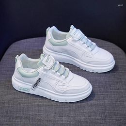 Casual Shoes Design White Women Pu Leather Sneakers 2024 Spring Studnet Comfortable Wedges Lady