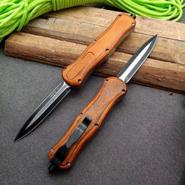 BM A016 OTF AUTO Knife D2 Steel Blade,Zinc aluminum alloy + wood + shell Handles,Outdoor Tactical Combat Self-defense Knives EDC Tool 3300 3400 4600 C07 A017