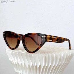 Sunglasses Vintage Acetate Polychromatic Sunglasses For Women Black Brand Designer Summer WomenS Cat-Eye Glasses L240320
