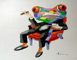 Lots Whole Handpainted Modern Abstract Art Oil Painting ANIMALS FROG Canvas Home Wall Decor Multiple size 13609839942