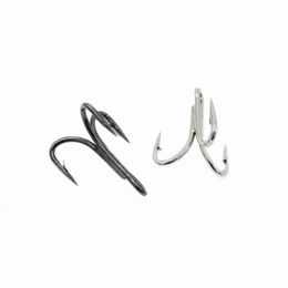 4X Reinforced White Black Nickel With Barbed Triple Sub Hook, High Carbon Steel Anchor Fishing Hook 892929