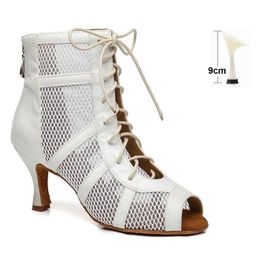 Dress Shoes Latin Dance Women Girls Pole Ladies Dancing High Heels bd Competition White Boots Party Adjustable installBKPB H240321