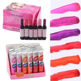 24/48Pcs Matte Lipstick Peel Off Red Wine Lip Gloss Lasting Moisturising Waterproof Korean Lip Tints Cosmetics Maquillaje 12Pcs 240315