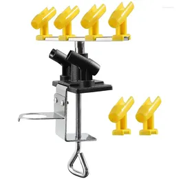 Nail Art Kits Airbrush Holder Clamp-On Style Air Brush Station Stand Kit 360° Rotate Holds Up To 6