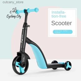 Bikes Ride-Ons Childrens Scooters Balance Bikes Tricycs Three In One Baby Scooters Skateboards Rolr Coasters Three Colors 1-6 Years Old L240319