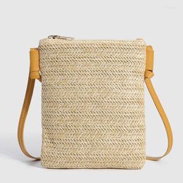 Storage Bags Rattan Woven Straw Crossbody Bag Handmade Vintage Summer Beach Women Messenger Shoulder Girls Small Handbag