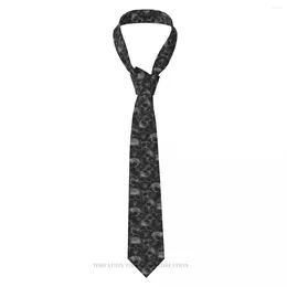 Bow Ties Black Skull 3D Printing Tie 8cm Wide Polyester Necktie Shirt Accessories Party Decoration