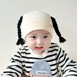 Baby Small Month Old Baby, Pure Cotton Cute Wig, Braided Fetal Halogen Door Cover, Head Hat, Spring and Autumn