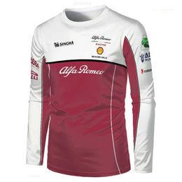 Men's T-Shirts Summer F1 Alfa Romeo Team Formula One Long-sleeved Men's and Women's Outdoor Extreme Sports Off-road Enthusiast T-shirt R25