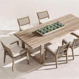 Camp Furniture Solid Wood Outdoor Tables Chairs Villas Courtyards High-end Teak El Dining Gardens