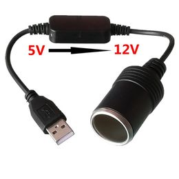 5 V 2A USB do 12V papieros do gniazda zapalniczki USB Mężczyzna do żeńskiej Zapalniczkowy adapter Akcesoria elektroniki