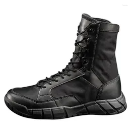 Fitness Shoes Men Outdoor Climbing Training Waterproof Military Tactical Boots Sports Camping Hiking Ultralight Breathable Combat High