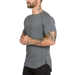2024 Designer Gym lululemenI Clothes Fiess T Shirt Mens Fashion Extend Hip Hop Summer Short Sleeve T-shirt Cotton Bodybuilding Shark Engineers kigp886