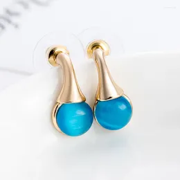 Stud Earrings ER-00458 Gold Plated Opal Jewelry Allergy-free Fashion For Women 2024 Christmas Gift Drop