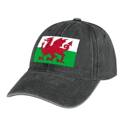 Berets Flag Of Wales Cowboy Hat Anime Snapback Cap Hats For Men Women's