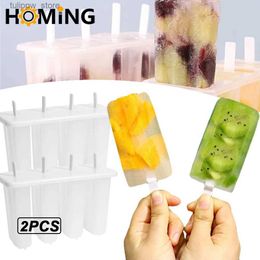 Ice Cream Tools Popsicle Silicone Molds 2pcs Cavity Homemade Kitchen Silicone Popsicle Mold Food Grade BPA Free Frozen Ice Pop Tools Cream Maker L240319