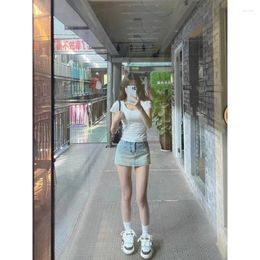 Skirts Old Denim Skirt Women's Summer High Waisted A-line Spicy Girl Ultra Short Pants 2024 Hip Wrap