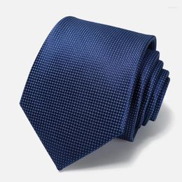 Bow Ties Brand Deep Blue 8CM Wide Tie For Men High Quality Business Zipper Necktie Fashion Formal Suit Polyester Silk Gift Box