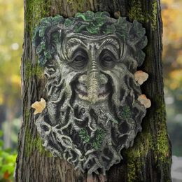 Garden Decorations Tree Face Outdoor Statues Whimsical Huggers Sculptures - Old Man Decors Yard Art 9"x6.5"x3.5"