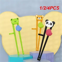 Chopsticks 1/2/4PCS Stainless Steel For Kids Cartoon Learning Chop Sticks Reusable Training Cute Children Tableware