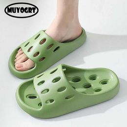 Slippers Bathroom House Cheese Shower Lightweight Water Leaky Beach Flip Flop Swimming Leaking Quick Drying Sandals Ladies H240325