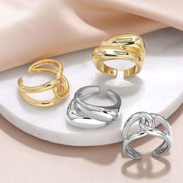 Creative Silver-plated Irregular Ring for Men, Minimalist Band Ring Accessory